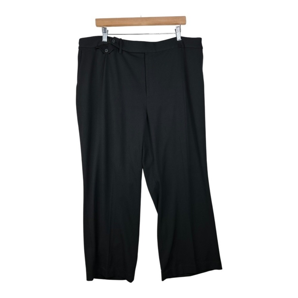 Lauren Ralph Lauren Womens Black Wide Leg High Rise Cropped Pants Size 20W